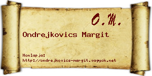 Ondrejkovics Margit névjegykártya